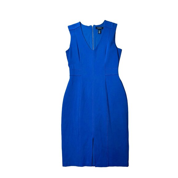 White House Black Market Dusty Blue Sleeveless Dress - Picture 2 of 3